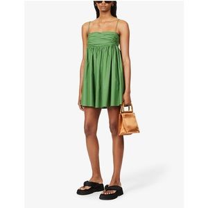 NWT Reformation Catarina Ruched Mini Dress in Kelly Green
